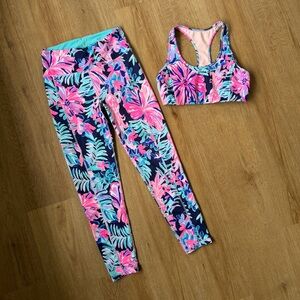Lilly Pulitzer Teal & Pink Tropical Active Set